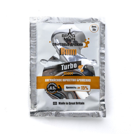 Turbo yeast alcohol BragMan "RUM TURBO" (72 gr) в Туле