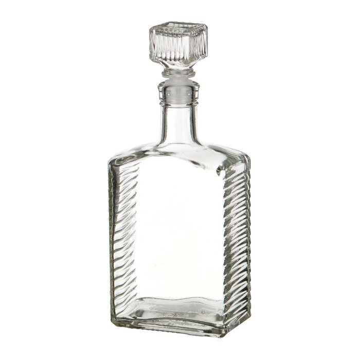 Бутылка (штоф) "Кристалл" стеклянная 0,5 литра с пробкой  в Туле